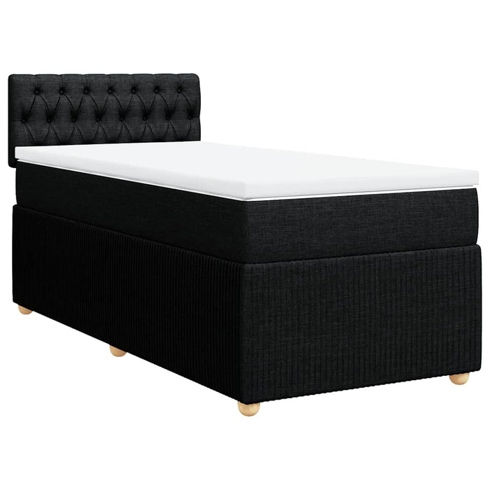 Pat box spring cu saltea, negru, 80x200 cm, textil - WALTI WALTI
