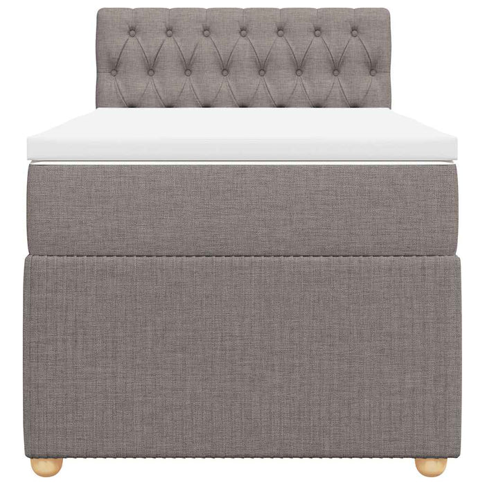 Pat box spring cu saltea, gri taupe, 80x200 cm, textil - WALTI WALTI