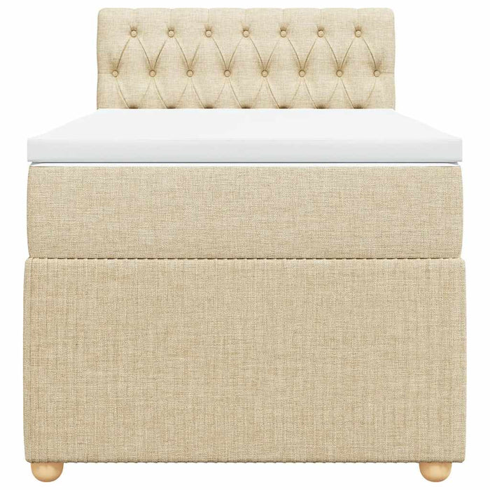 Pat box spring cu saltea, crem, 80x200 cm, textil - WALTI WALTI