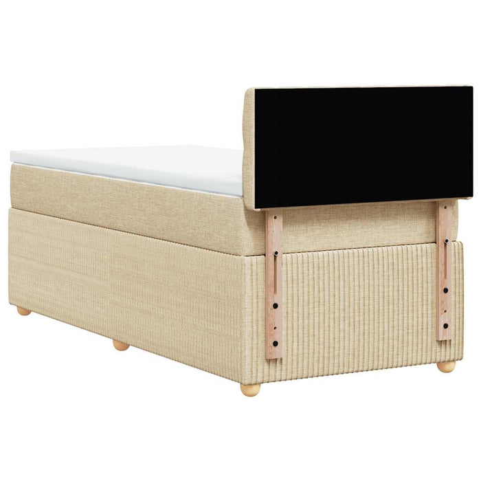 Pat box spring cu saltea, crem, 80x200 cm, textil - WALTI WALTI