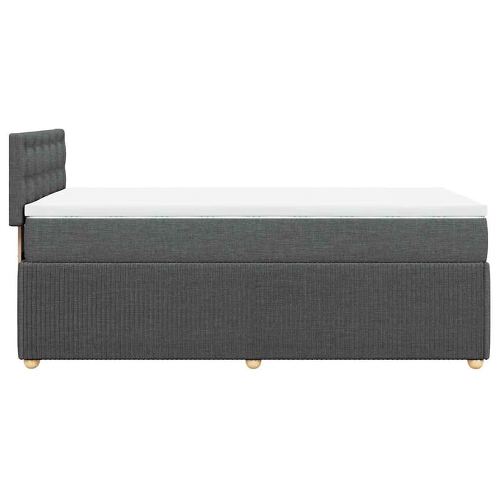 Pat box spring cu saltea, gri închis, 80x200 cm, textil WALTI