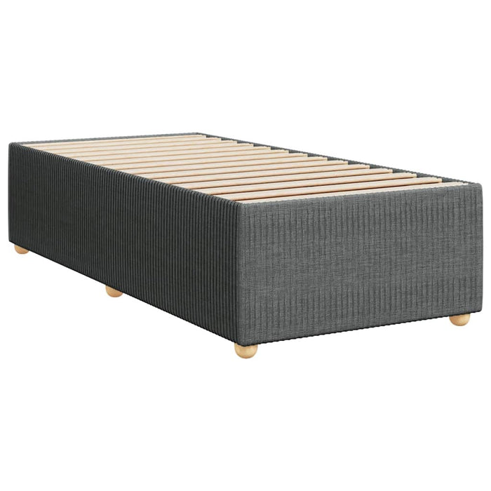 Pat box spring cu saltea, gri închis, 80x200 cm, textil WALTI