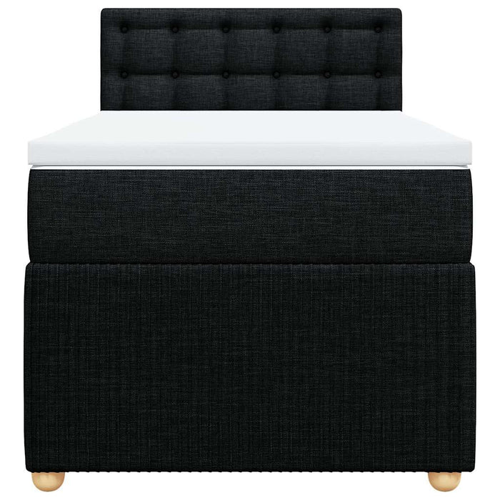 Pat box spring cu saltea, negru, 80x200 cm, textil - WALTI WALTI