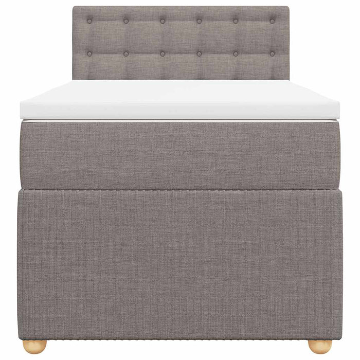 Pat box spring cu saltea, gri taupe, 80x200 cm, textil - WALTI WALTI