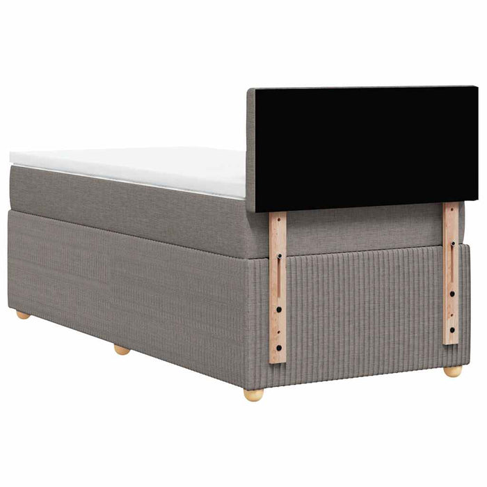 Pat box spring cu saltea, gri taupe, 80x200 cm, textil - WALTI WALTI