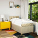 Pat box spring cu saltea, crem, 80x200 cm, textil - WALTI WALTI