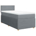 Pat box spring cu saltea, gri deschis, 90x190 cm, textil - WALTI WALTI