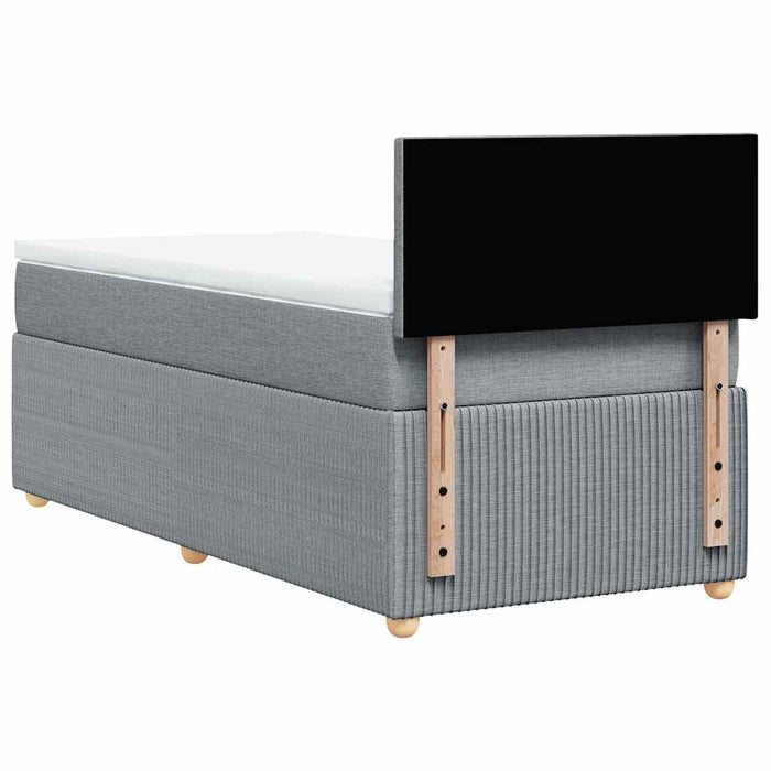 Pat box spring cu saltea, gri deschis, 90x190 cm, textil - WALTI WALTI
