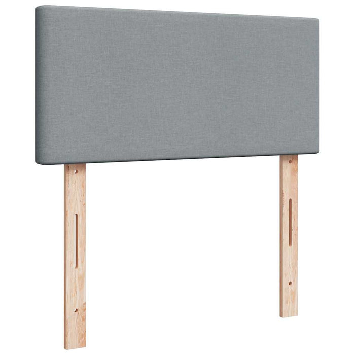 Pat box spring cu saltea, gri deschis, 90x190 cm, textil - WALTI WALTI