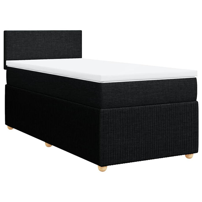 Pat box spring cu saltea, negru, 90x190 cm, textil - WALTI WALTI