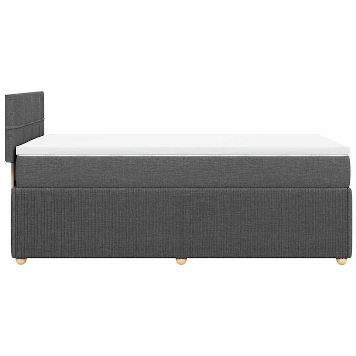 Pat box spring cu saltea, gri închis, 90x190 cm, textil - WALTI WALTI
