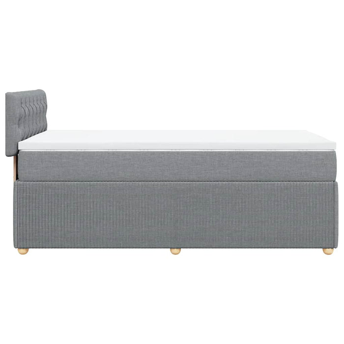 Pat box spring cu saltea, gri deschis, 90x190 cm, textil - WALTI WALTI