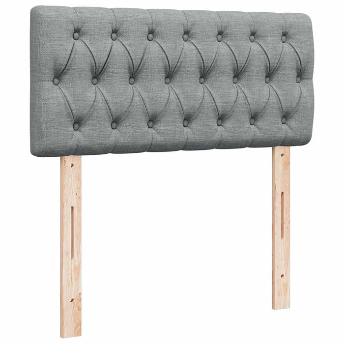 Pat box spring cu saltea, gri deschis, 90x190 cm, textil - WALTI WALTI