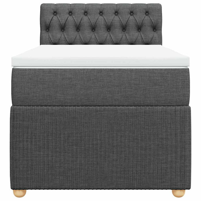Pat box spring cu saltea, gri închis, 90x190 cm, textil - WALTI WALTI