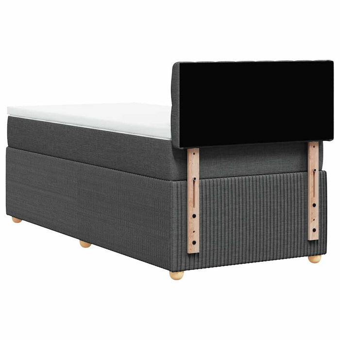 Pat box spring cu saltea, gri închis, 90x190 cm, textil - WALTI WALTI