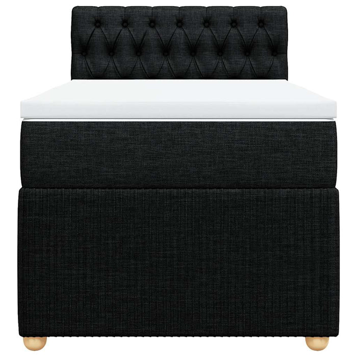Pat box spring cu saltea, negru, 90x190 cm, textil - WALTI WALTI