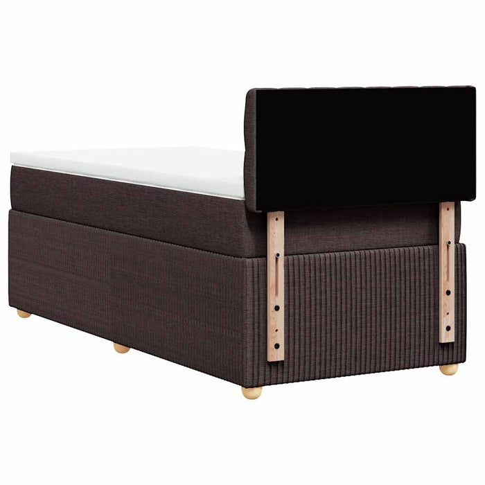 Pat box spring cu saltea, maro închis, 90x190 cm, textil WALTI