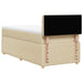 Pat box spring cu saltea, crem, 90x190 cm, textil - WALTI WALTI