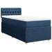 Pat box spring cu saltea, albastru, 90x190 cm, textil - WALTI WALTI