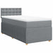 Pat box spring cu saltea, gri deschis, 90x190 cm, textil - WALTI WALTI