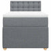 Pat box spring cu saltea, gri deschis, 90x190 cm, textil - WALTI WALTI