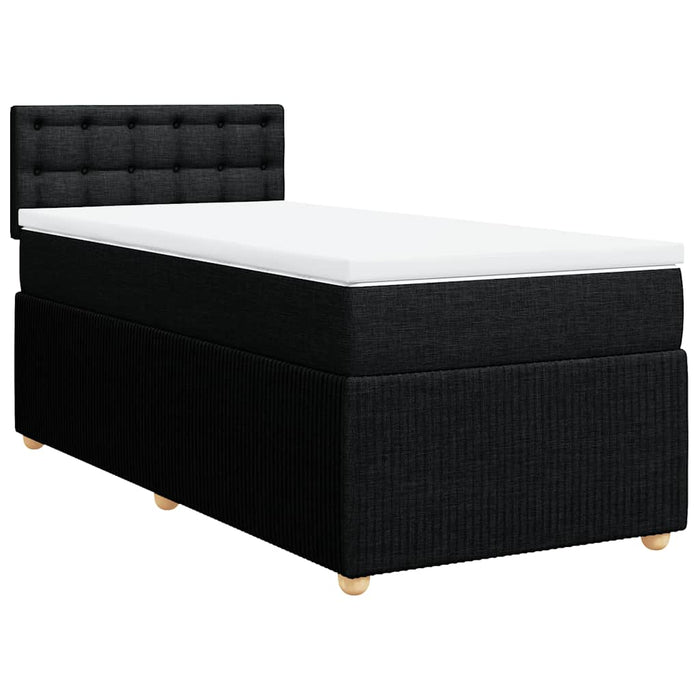 Pat box spring cu saltea, negru, 90x190 cm, textil - WALTI WALTI