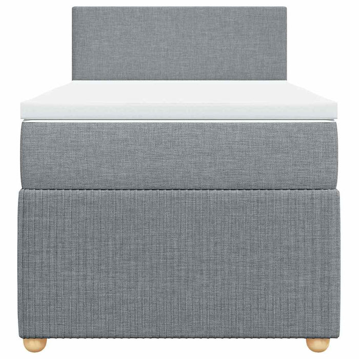 Pat box spring cu saltea, gri deschis, 90x200 cm, textil - WALTI WALTI