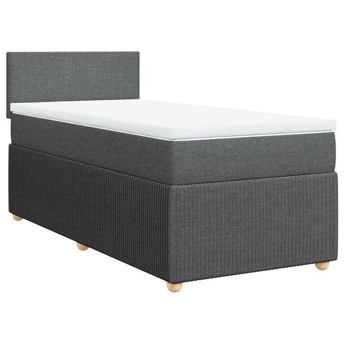 Pat box spring cu saltea, gri închis, 90x200 cm, textil - WALTI WALTI