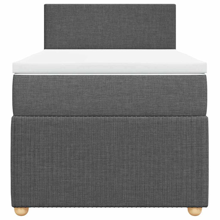Pat box spring cu saltea, gri închis, 90x200 cm, textil - WALTI WALTI