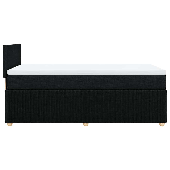 Pat box spring cu saltea, negru, 90x200 cm, textil - WALTI WALTI