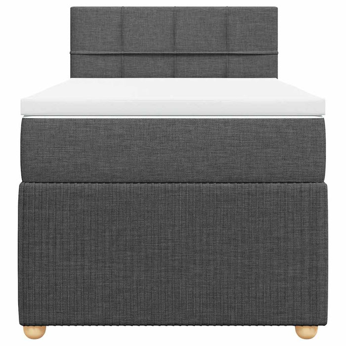Pat box spring cu saltea, gri închis, 90x200 cm, textil - WALTI WALTI