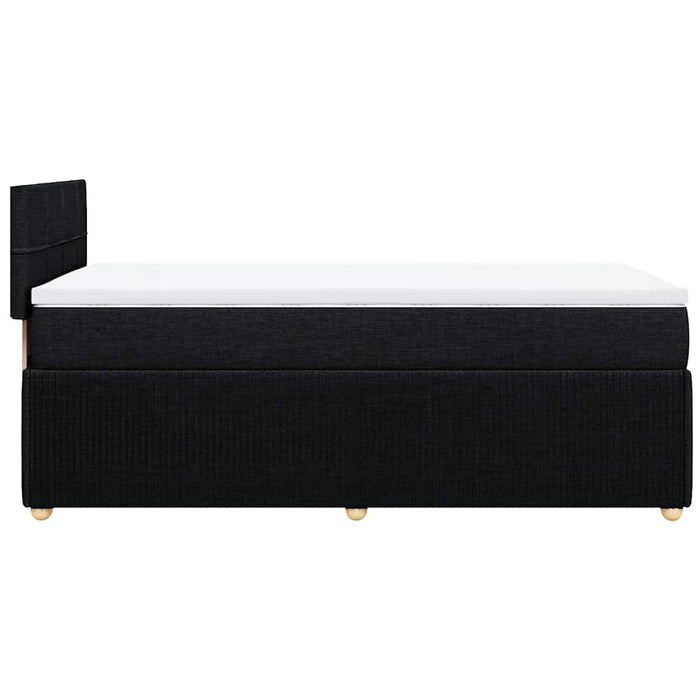 Pat box spring cu saltea, negru, 90x200 cm, textil - WALTI WALTI