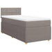 Pat box spring cu saltea, gri taupe, 90x200 cm, textil - WALTI WALTI