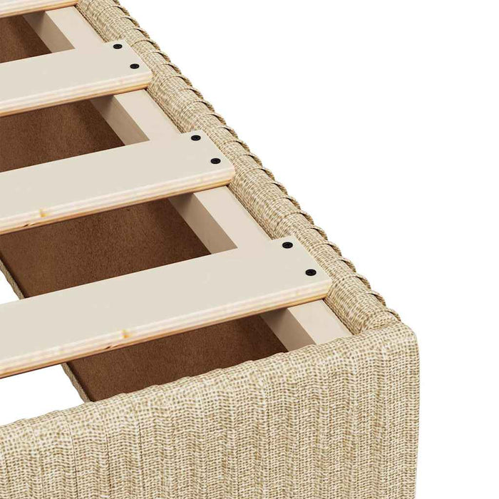 Pat box spring cu saltea, crem, 90x200 cm, textil WALTI