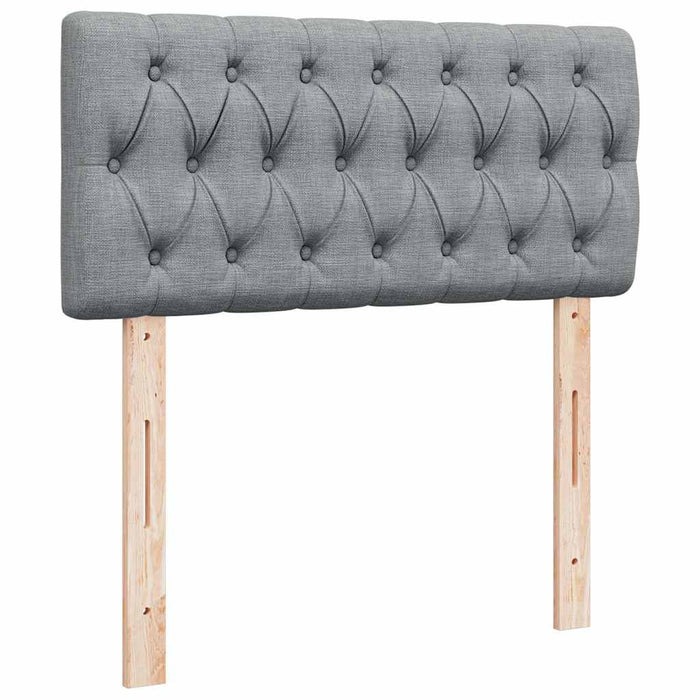 Pat box spring cu saltea, gri deschis, 90x200 cm, textil - WALTI WALTI