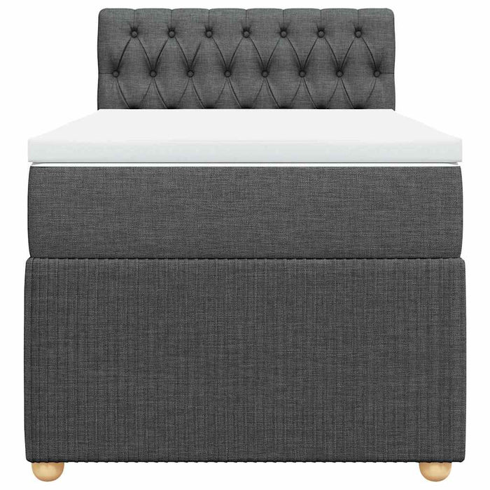 Pat box spring cu saltea, gri închis, 90x200 cm, textil - WALTI WALTI