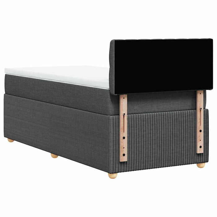 Pat box spring cu saltea, gri închis, 90x200 cm, textil - WALTI WALTI