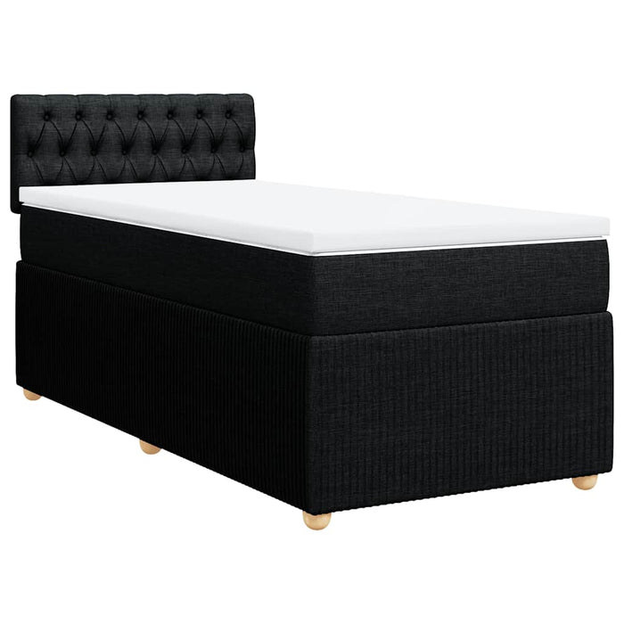 Pat box spring cu saltea, negru, 90x200 cm, textil - WALTI WALTI