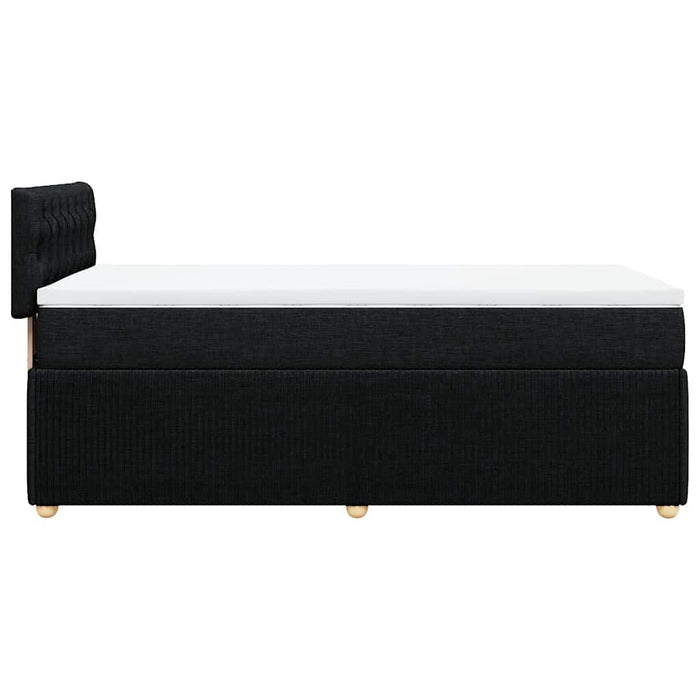 Pat box spring cu saltea, negru, 90x200 cm, textil - WALTI WALTI
