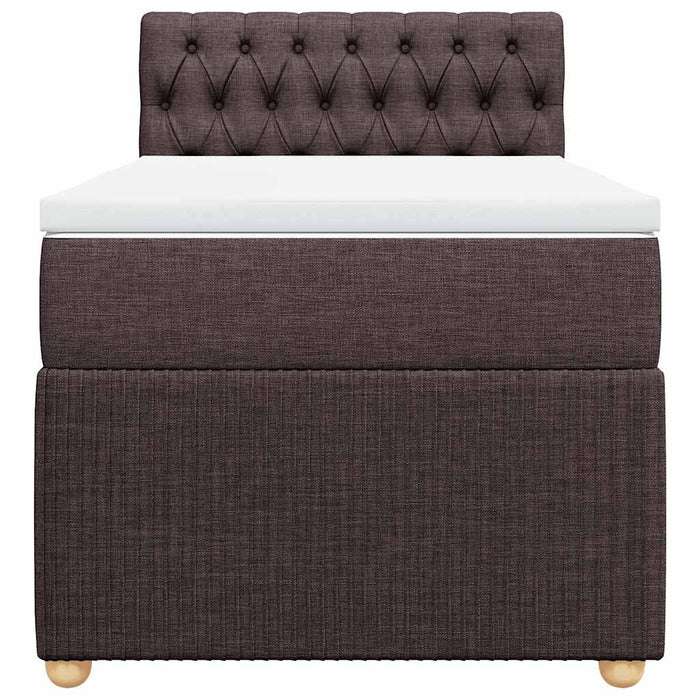 Pat box spring cu saltea, maro închis, 90x200 cm, textil - WALTI WALTI
