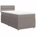 Pat box spring cu saltea, gri taupe, 90x200 cm, textil - WALTI WALTI