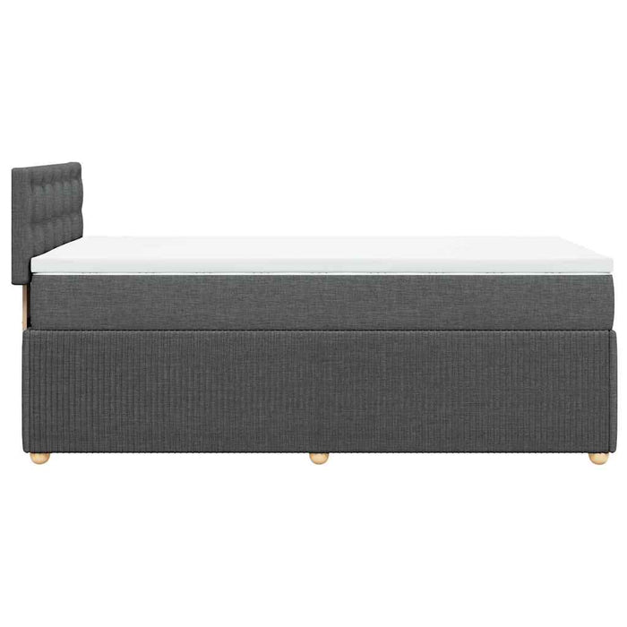 Pat box spring cu saltea, gri închis, 90x200 cm, textil - WALTI WALTI