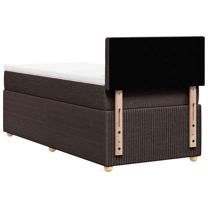 Pat box spring cu saltea, maro închis, 90x200 cm, textil - WALTI WALTI