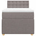 Pat box spring cu saltea, gri taupe, 90x200 cm, textil - WALTI WALTI