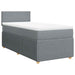 Pat box spring cu saltea, gri deschis, 100x200 cm, textil - WALTI WALTI