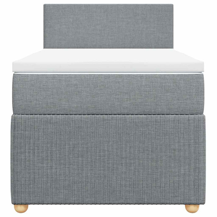 Pat box spring cu saltea, gri deschis, 100x200 cm, textil - WALTI WALTI