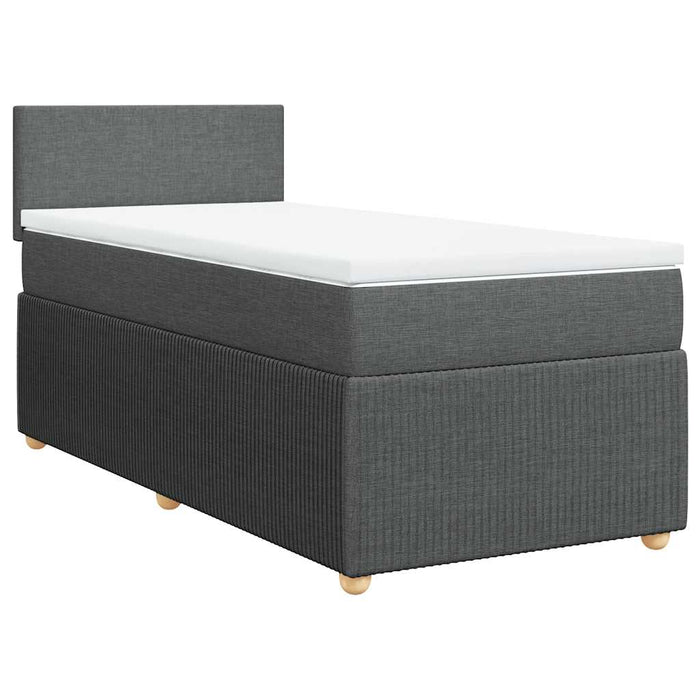 Pat box spring cu saltea, gri închis, 100x200 cm, textil - WALTI WALTI