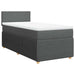 Pat box spring cu saltea, gri închis, 100x200 cm, textil - WALTI WALTI