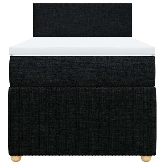 Pat box spring cu saltea, negru, 100x200 cm, textil - WALTI WALTI
