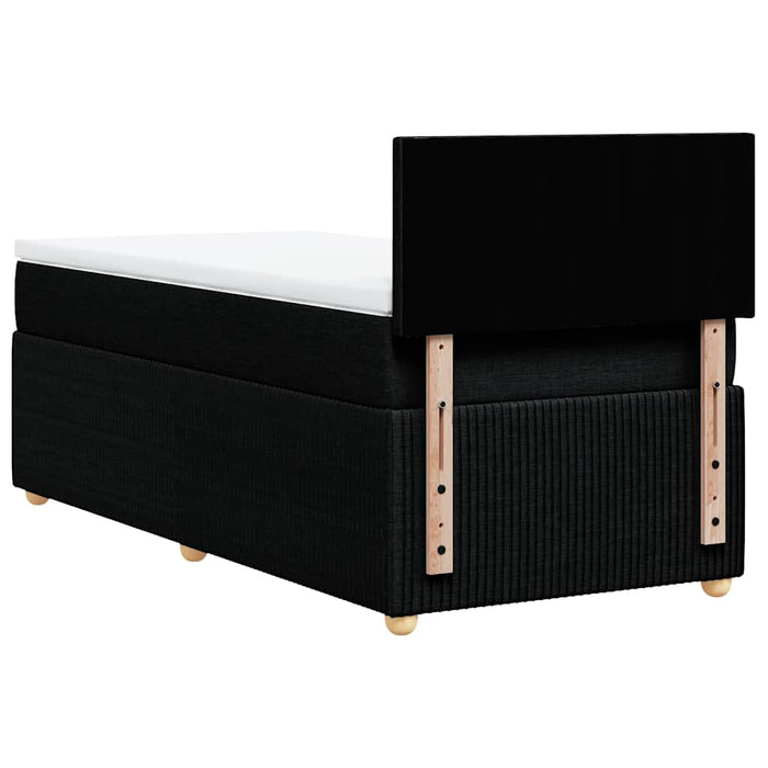 Pat box spring cu saltea, negru, 100x200 cm, textil - WALTI WALTI